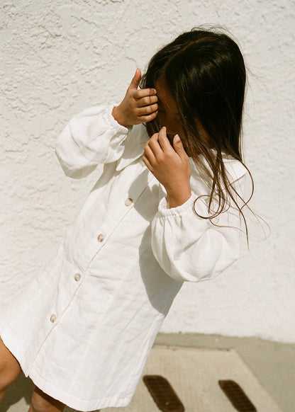 Muslin Button Down Dress- White