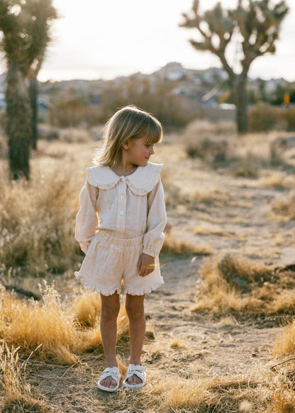 Muslin Collared Set- Cream