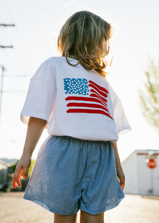 Oversized Graphic Tee- Flag