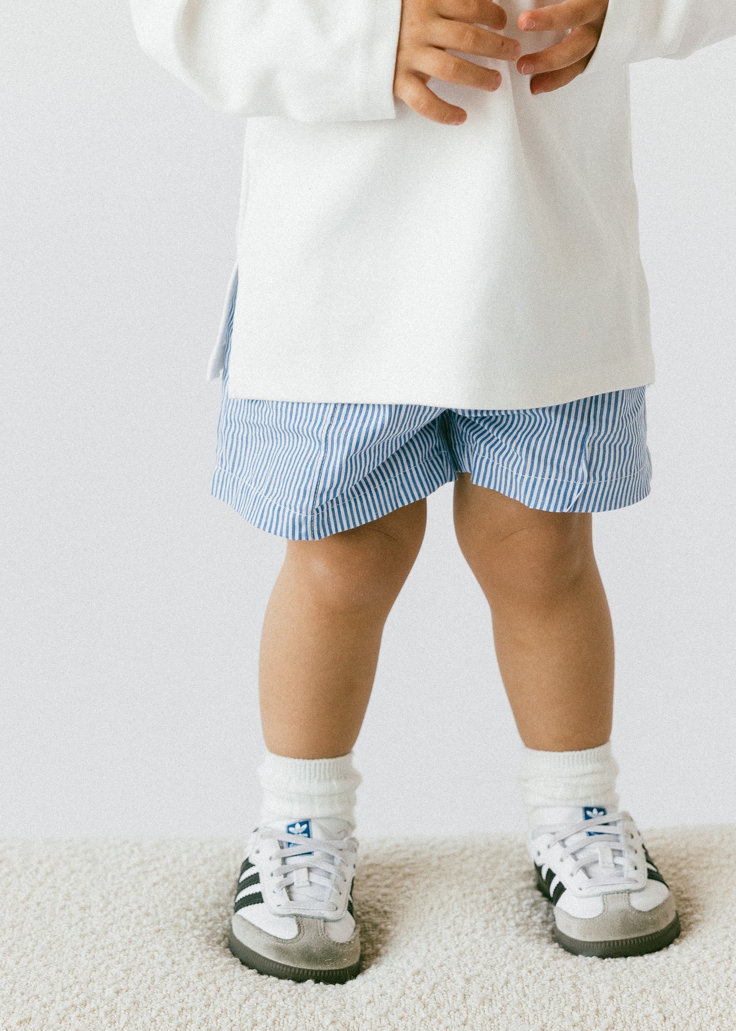 Pin Striped Shorts- Blue