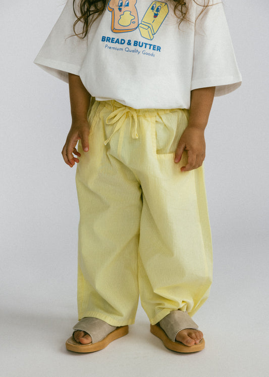 Textured Wide Pant- Lemon