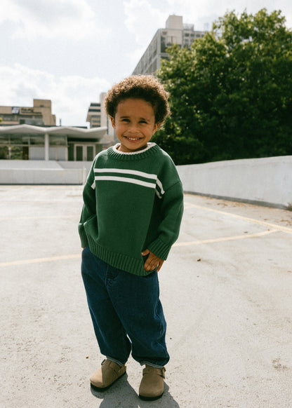 Double Stripe Knit- Forest Green
