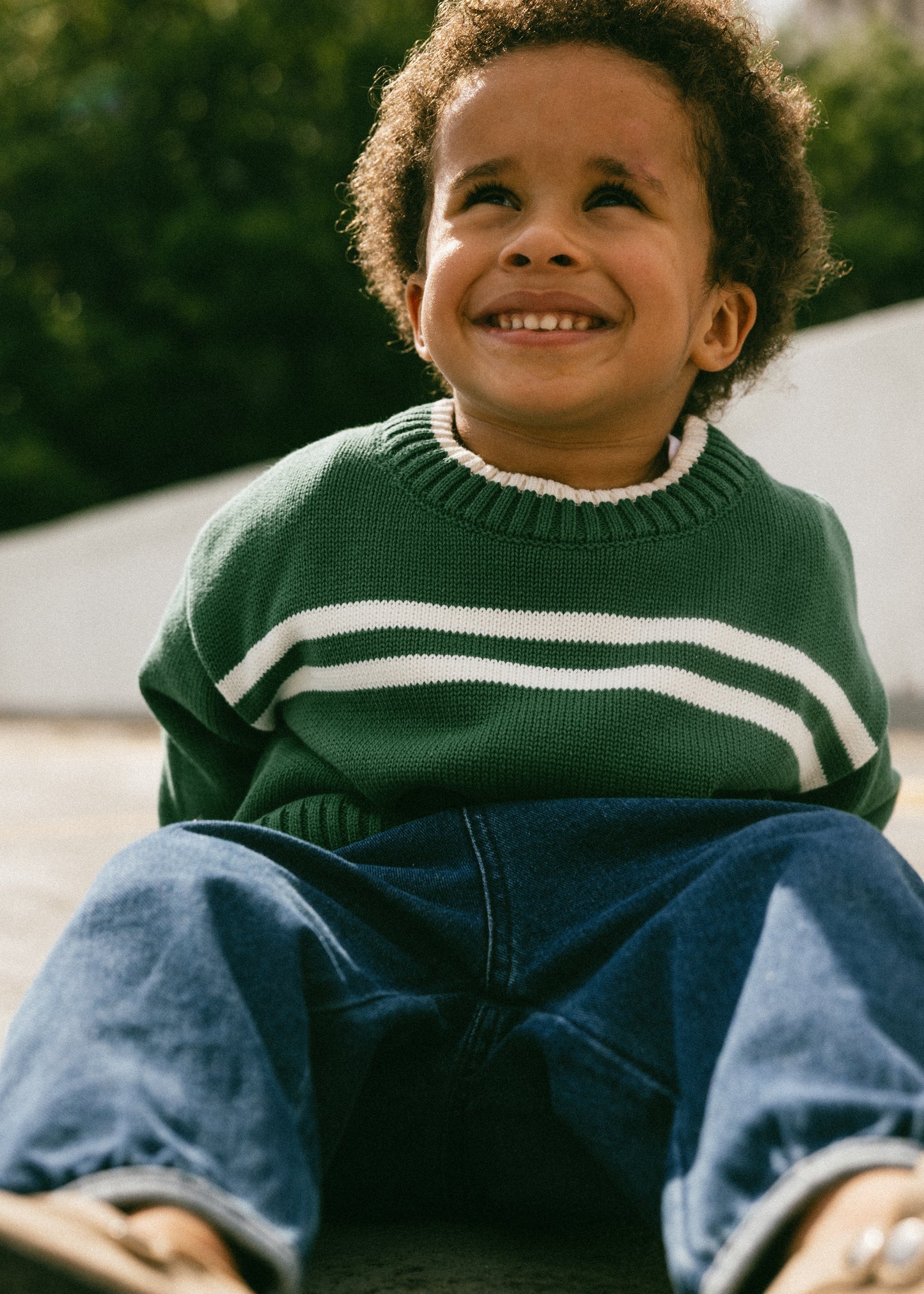 Double Stripe Knit- Forest Green