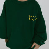 Graphic Crewneck- Early Bird- Green