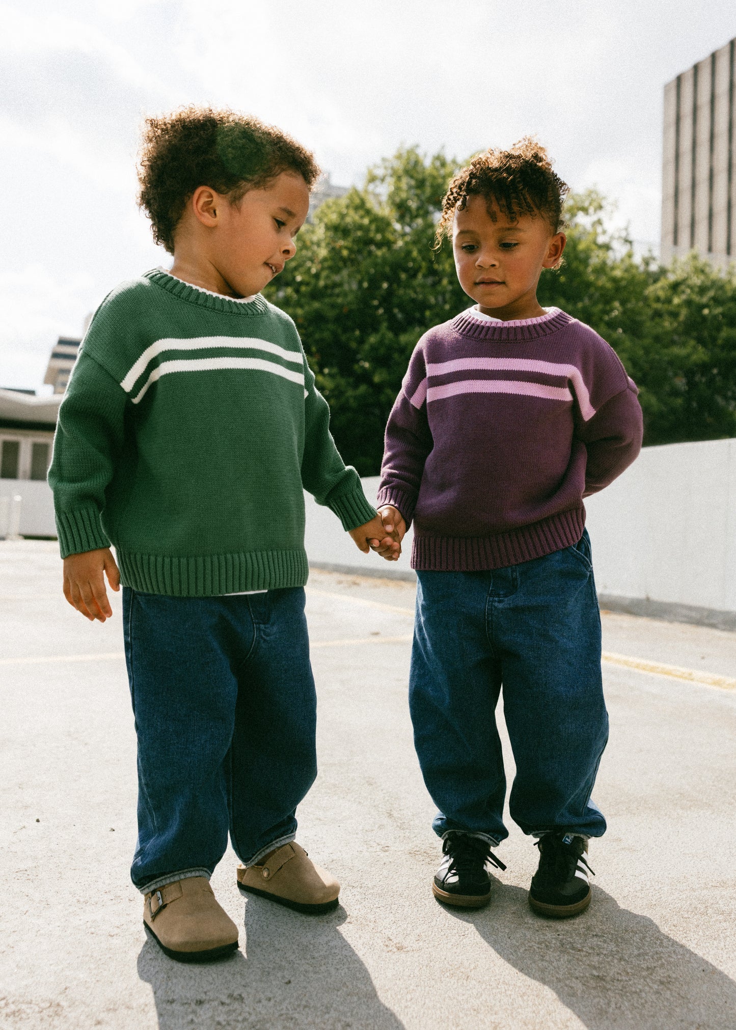 Double Stripe Knit- Plum