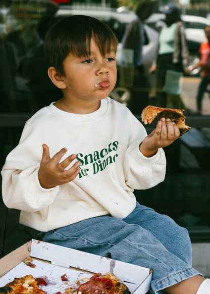 Graphic Crewneck- Snacks For Dinner- Green