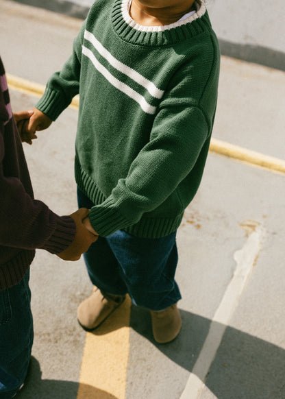 Double Stripe Knit- Forest Green