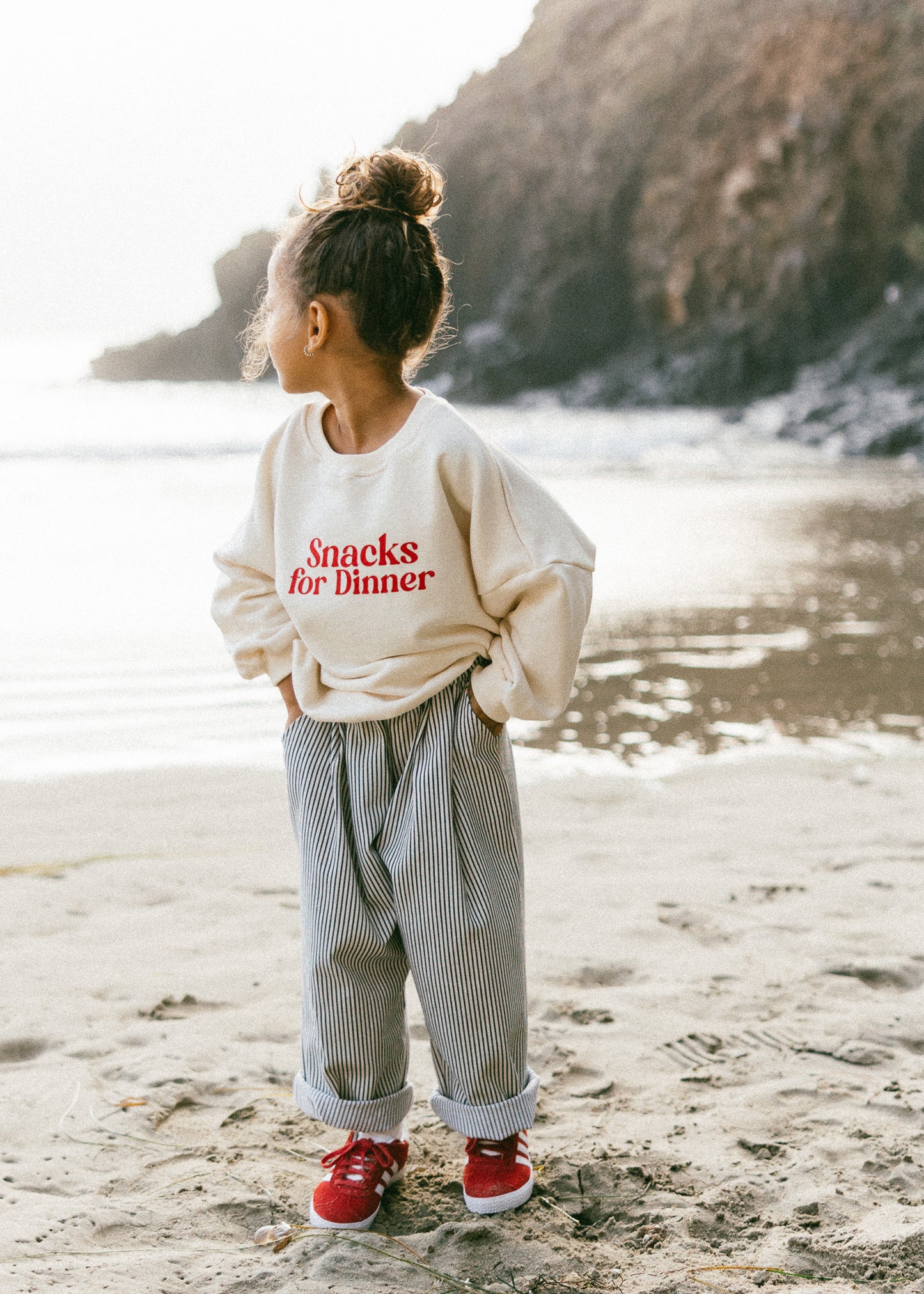 Graphic Crewneck- Snacks For Dinner- Red