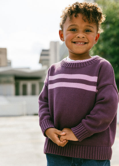Double Stripe Knit- Plum