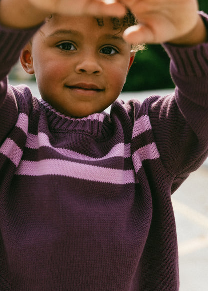 Double Stripe Knit- Plum