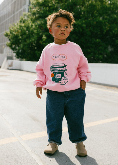 Graphic Crewneck- Jam- Pink