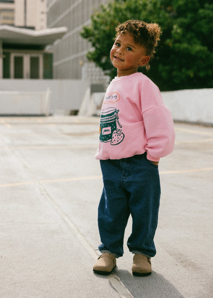 Graphic Crewneck- Jam- Pink