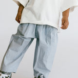 Pin Stripe Poplin Pants- Blue