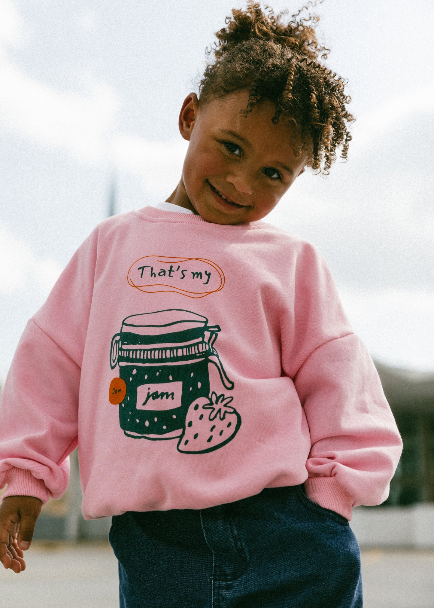 Graphic Crewneck- Jam- Pink