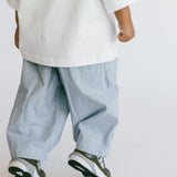 Pin Stripe Poplin Pants- Blue