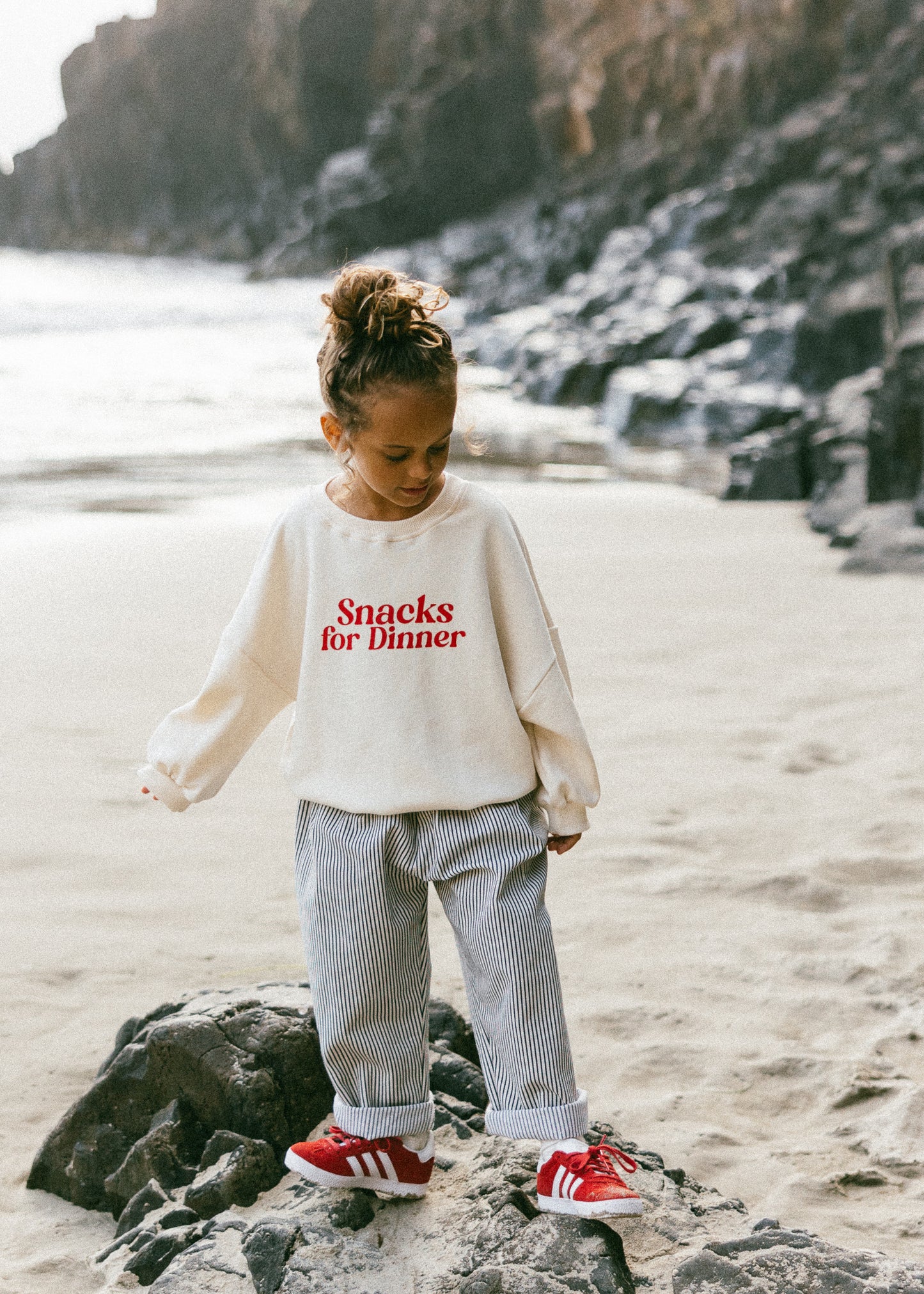 Graphic Crewneck- Snacks For Dinner- Red