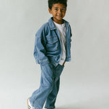 Denim Cargo Jacket- True Blue