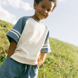 Retro Varsity Set- Foggy Blue