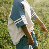 Retro Varsity Set- Foggy Blue