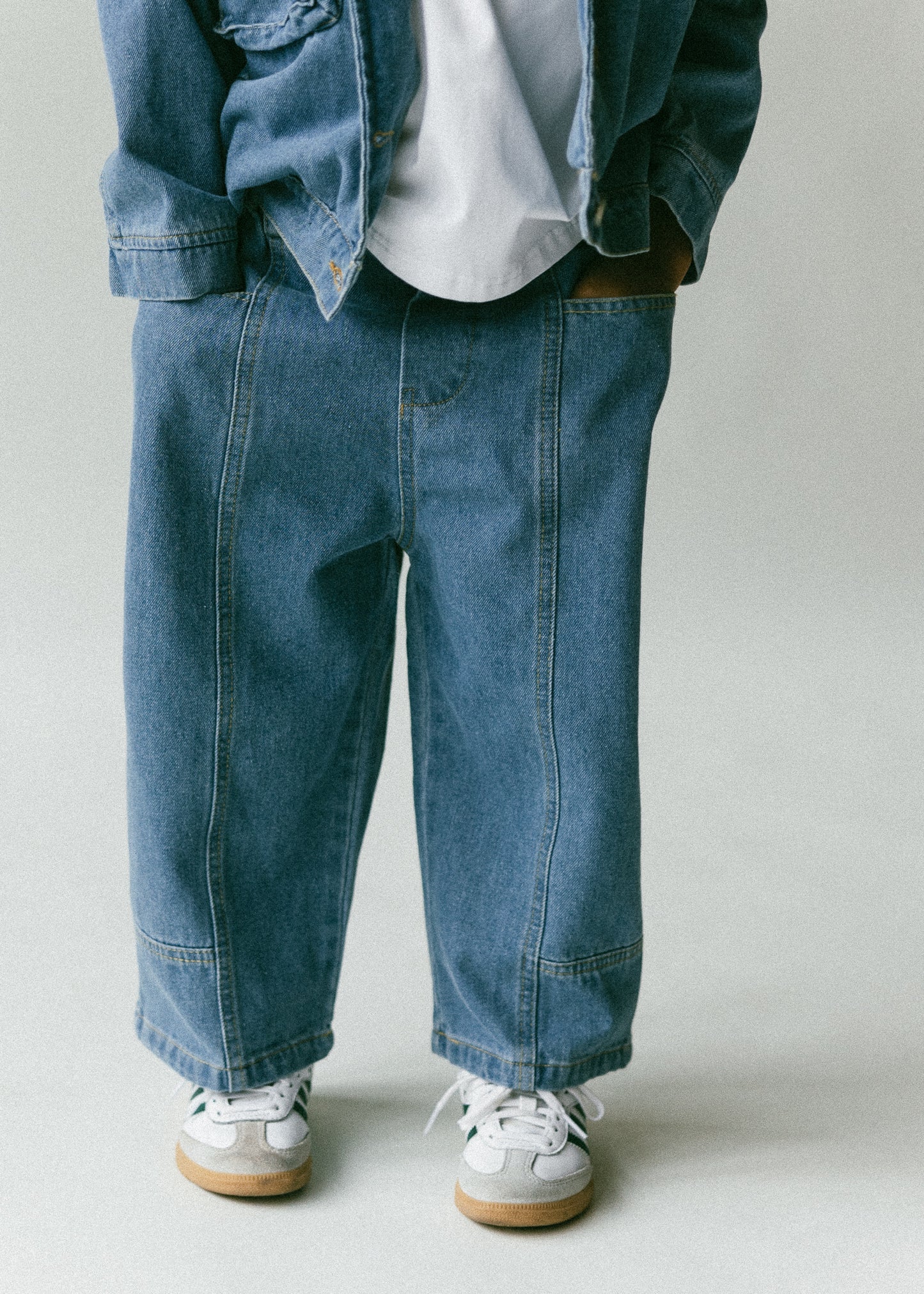 Denim Cargo Pants- True Blue