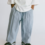 Pin Stripe Poplin Pants- Blue