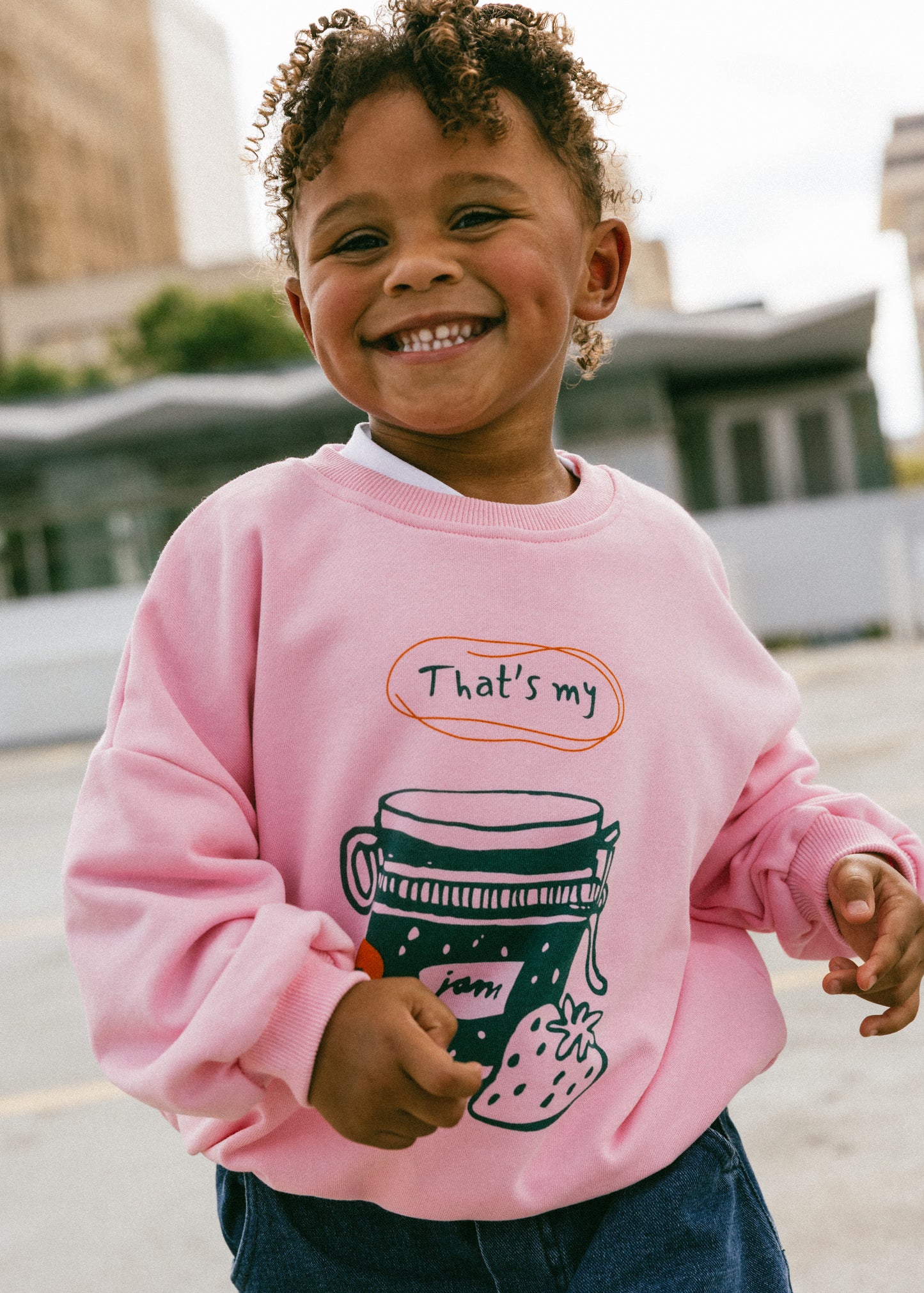 Graphic Crewneck- Jam- Pink