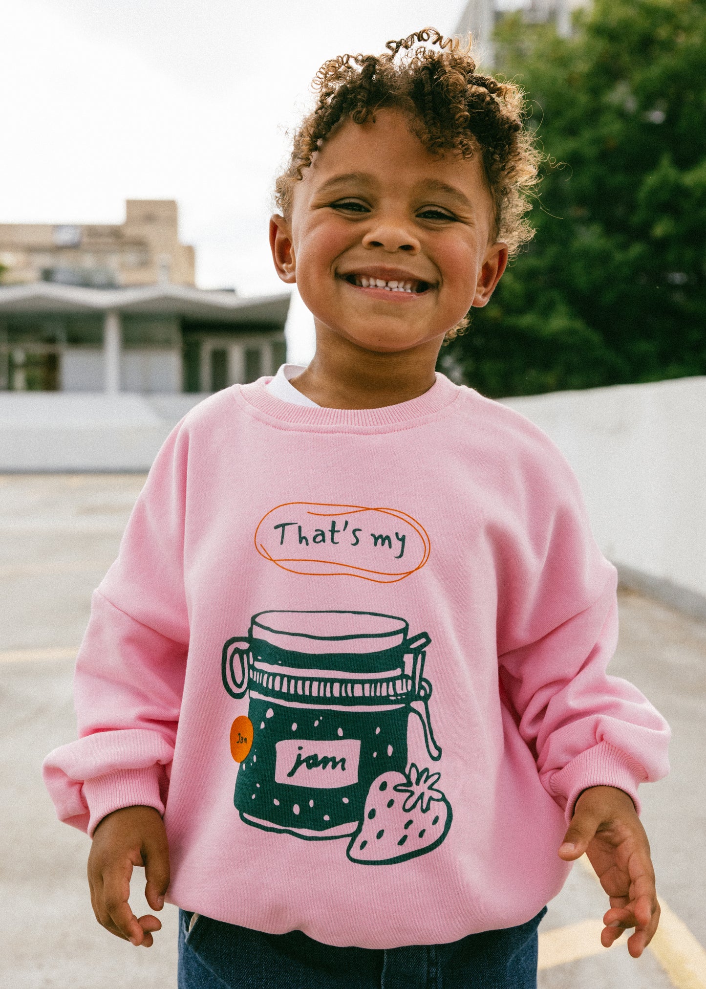 Graphic Crewneck- Jam- Pink