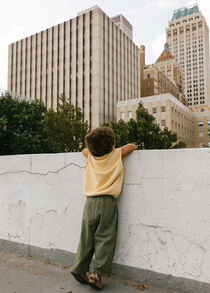 Check Pant- Olive & Cream