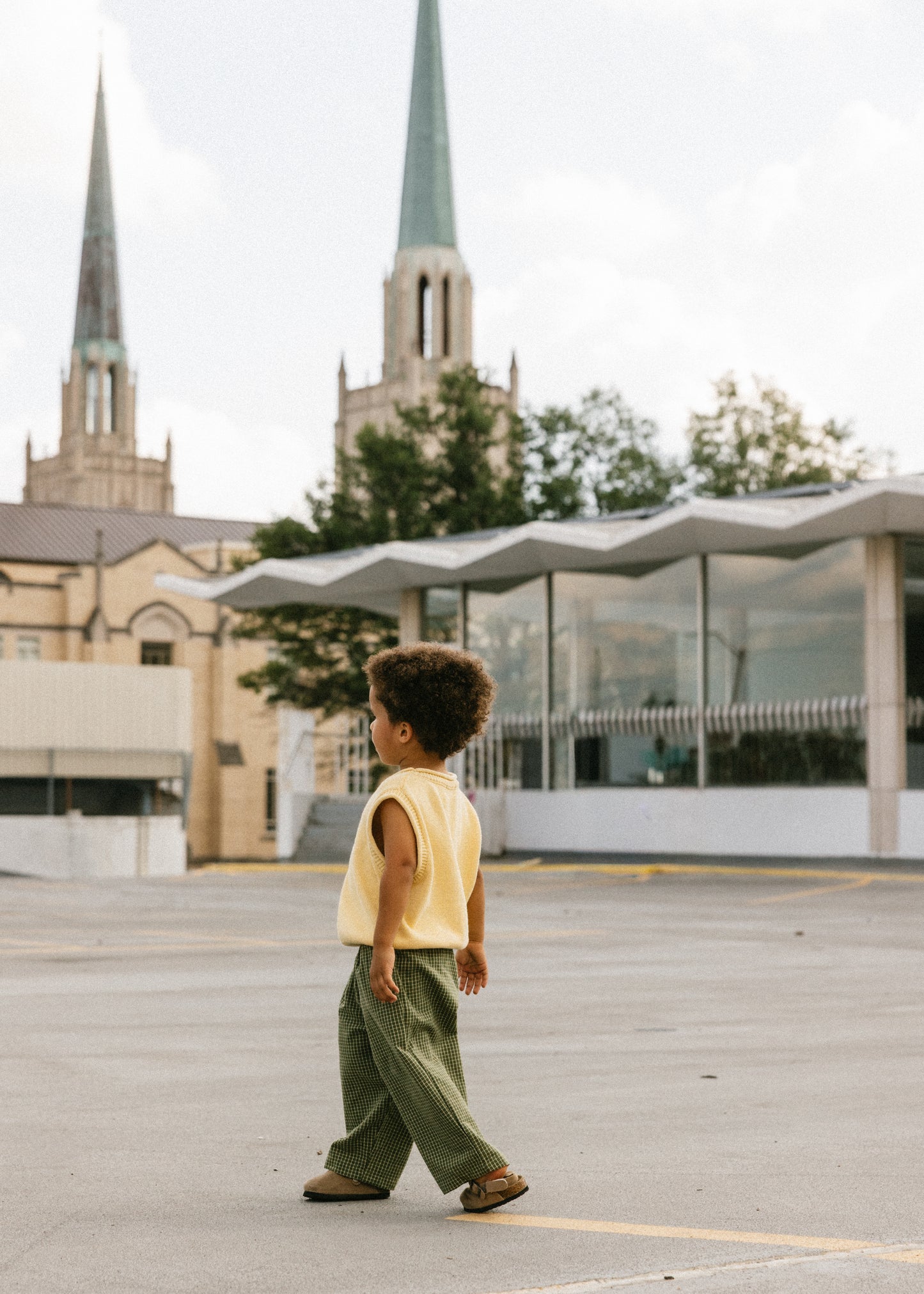 Check Pant- Olive & Cream