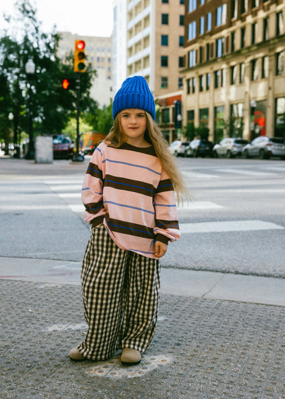 Soft Gingham Pants- Brown