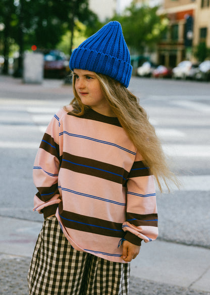 Retro Stripe Long Sleeve- Light Pink