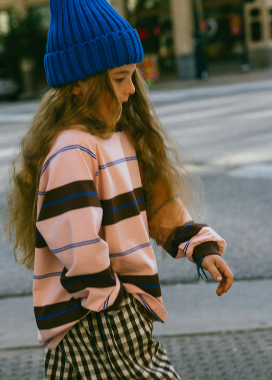 Retro Stripe Long Sleeve- Light Pink