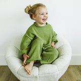 Knitted Cotton Pants Pea Green