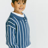 Striped Polo- Blue