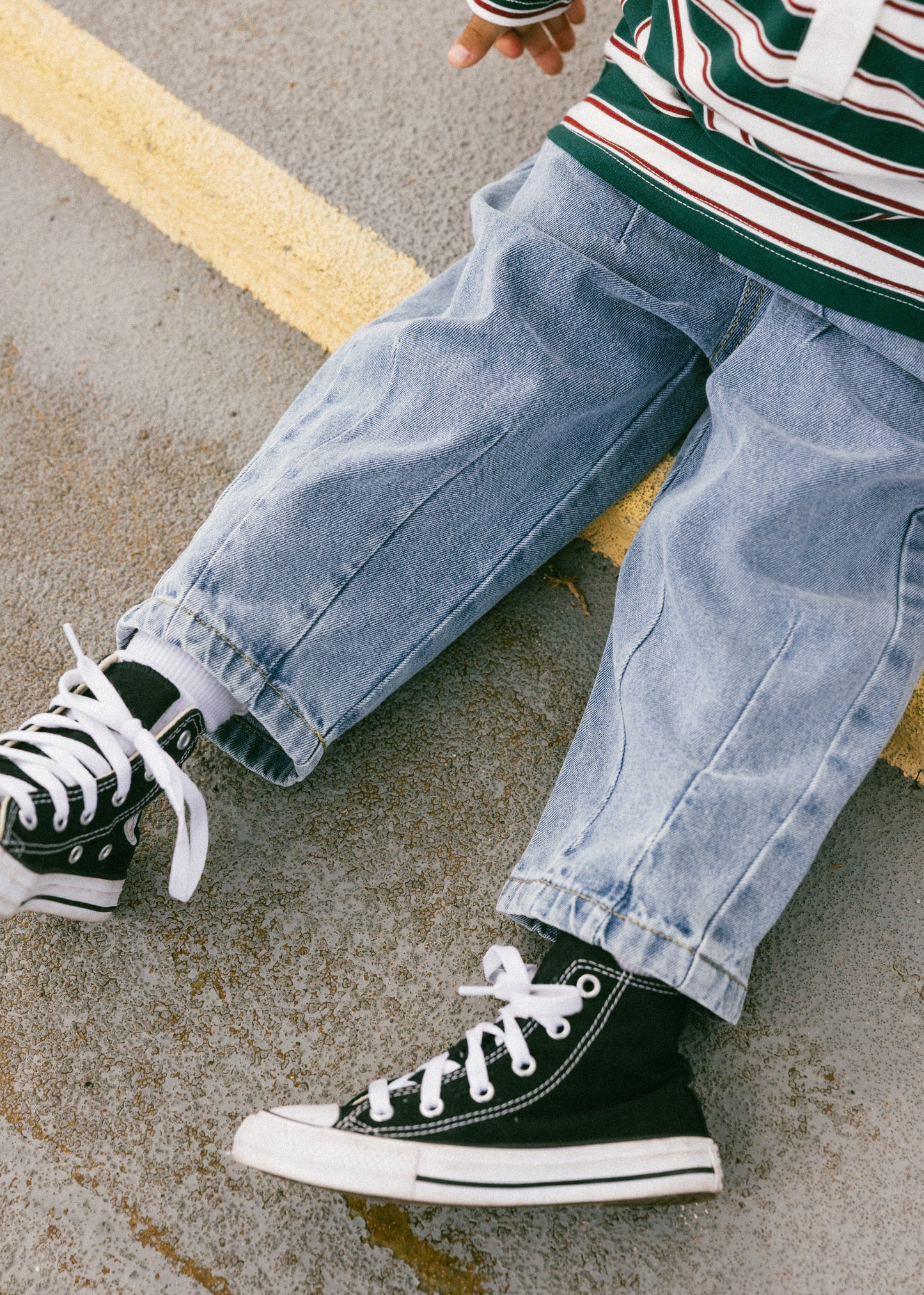 Pleated Denim- Light Wash