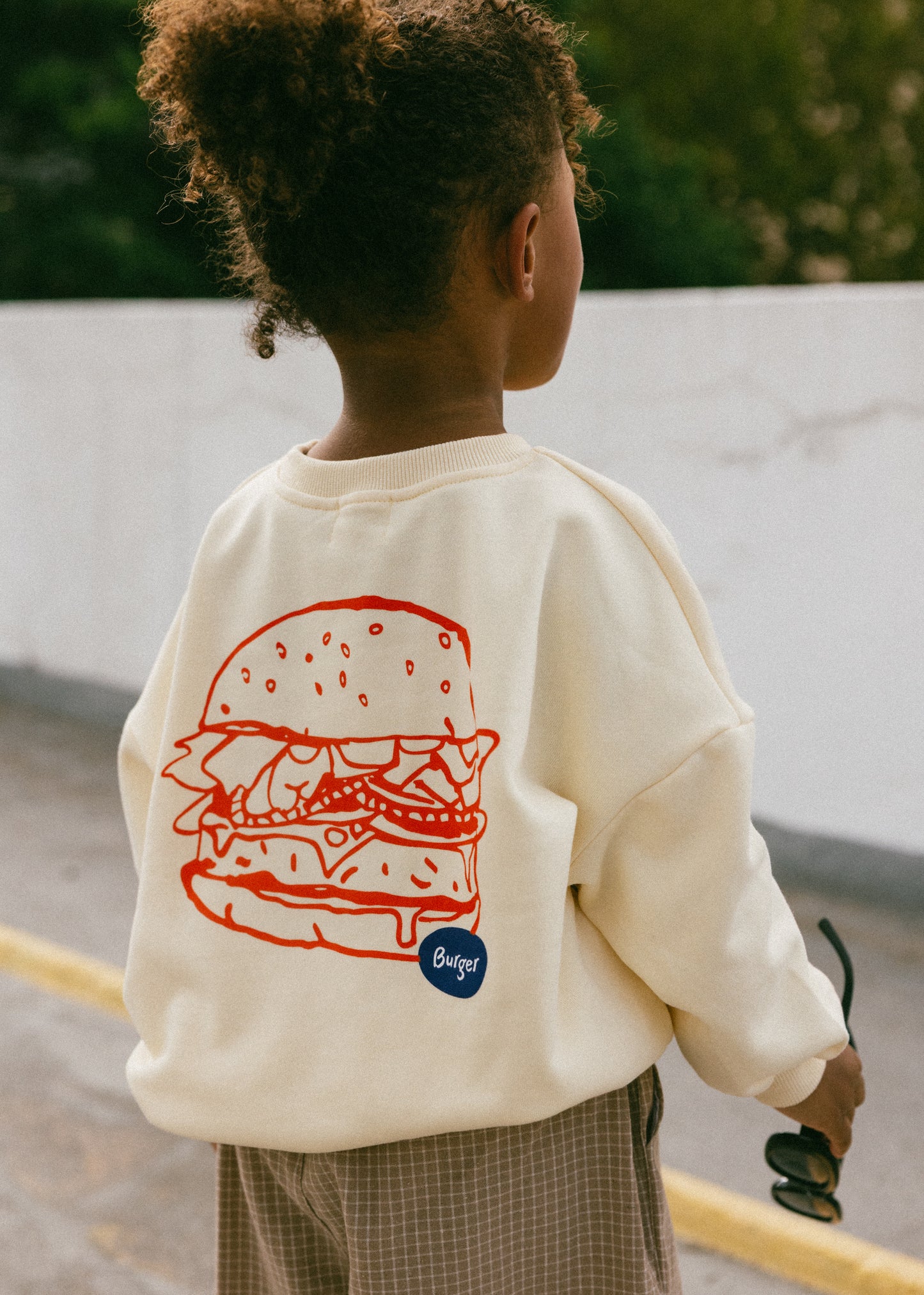 Graphic Crewneck- Burger- Butter Yellow