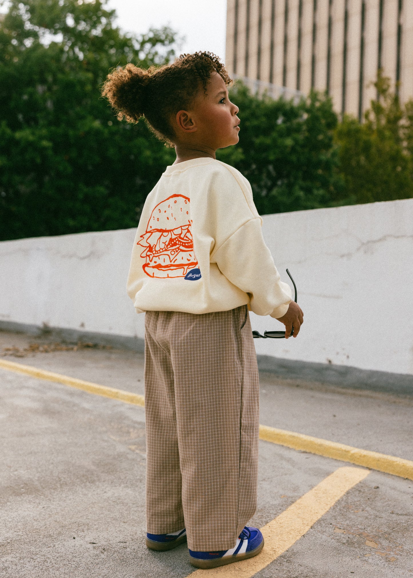 Graphic Crewneck- Burger- Butter Yellow