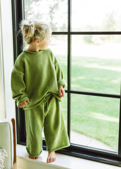 Knitted Cotton Pants Pea Green