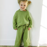 Knitted Cotton Pants Pea Green