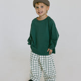 Retro Twill Pants- Emerald Grid