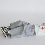 Textured Mini Check Pants- Steel Blue