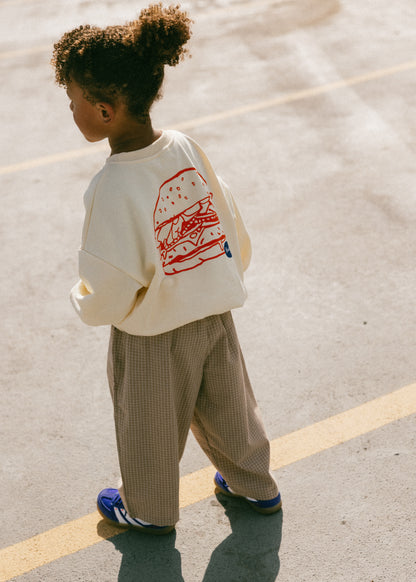 Graphic Crewneck- Burger- Butter Yellow