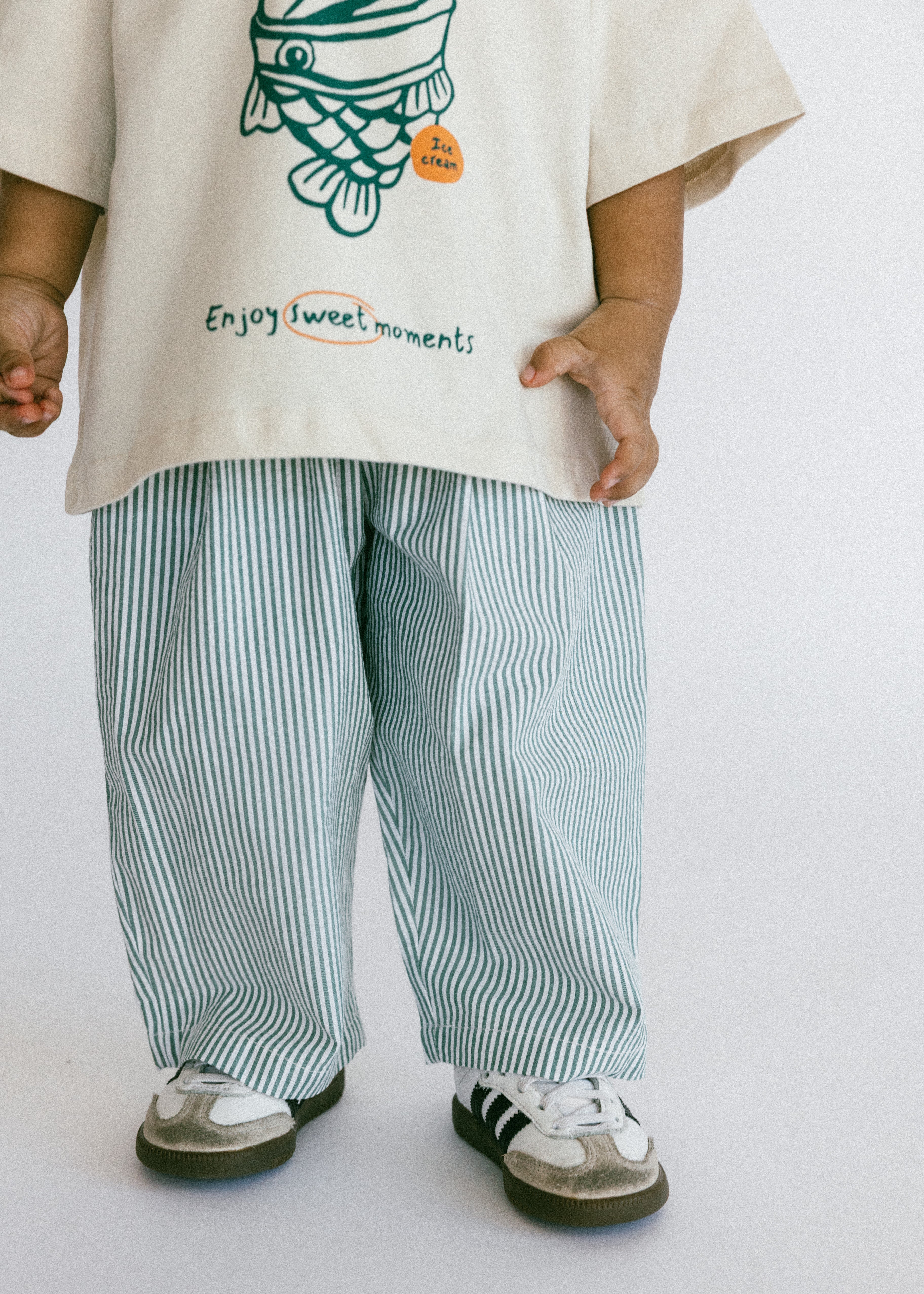 Textured Pin Stripe Pants- Green – Fostered Collection