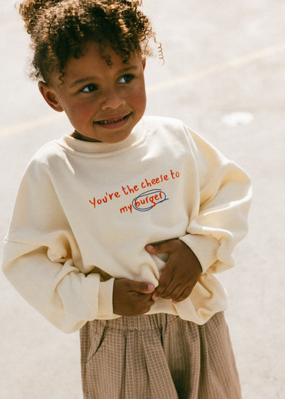 Graphic Crewneck- Burger- Butter Yellow