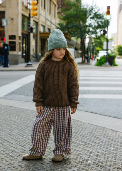 Soft Gingham Pants- Light Purple
