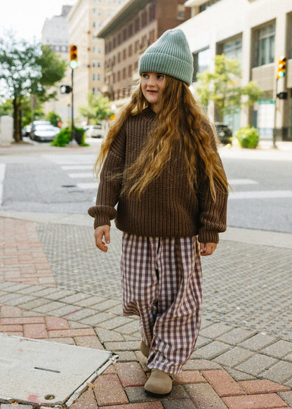 Soft Gingham Pants- Light Purple