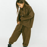 Grid Trousers- Brown