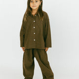 Grid Trousers- Brown