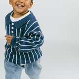 Striped Polo- Blue