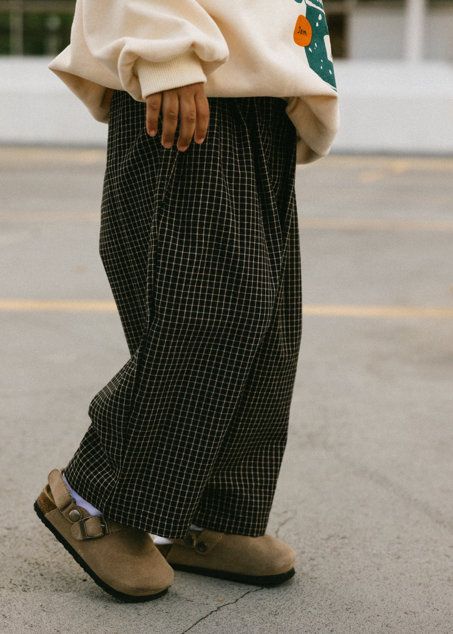Check Pant- Onyx & Oat